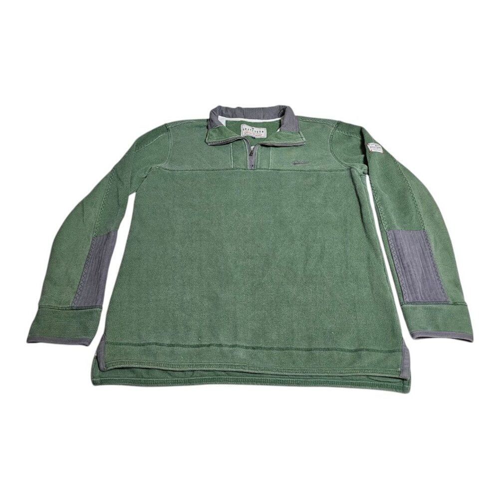 Brakeburn Men's‎ Large 1/4 Zip Sweatshirt Green & Gray Accent Dorset England